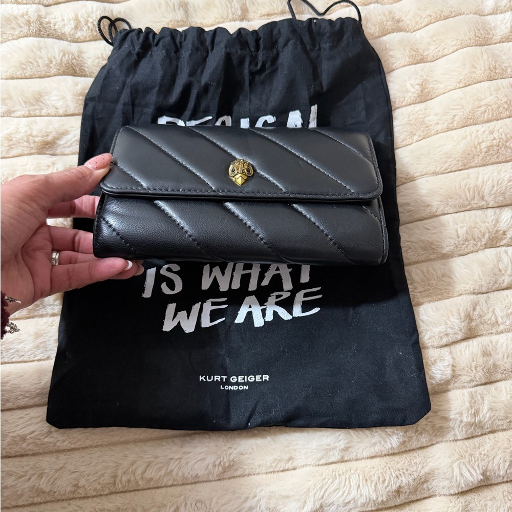 Kurt Geiger Black Quilted Wallet